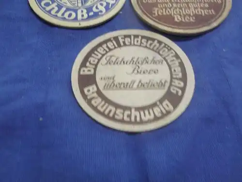 BD Alte Bierdeckel Brauerei Feldschlösschen Braunschweig 5 Stück