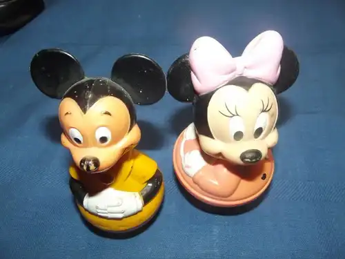 Stehaufmännchen Wackelfigur Disney Micky Maus & Minni Maus 70er Jahre