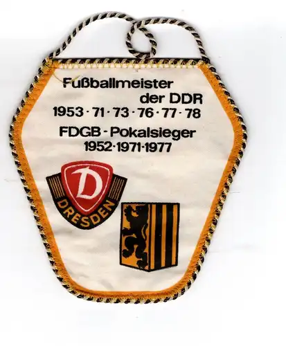 DDR Sport Wimpel Dynamo Dresden Fussball Meister der DDR FDGB Pokalsieger