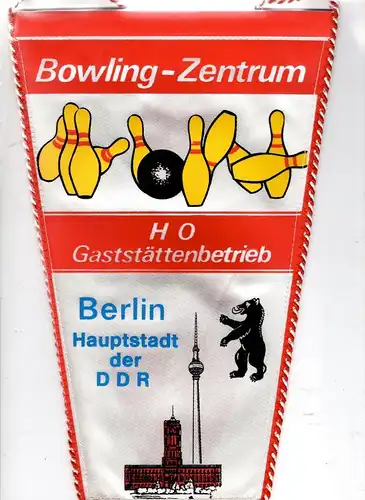 Sport Wimpel Bowling Zentrum HO Gaststätten Betrieb Berlin Hauptstadt der DDR