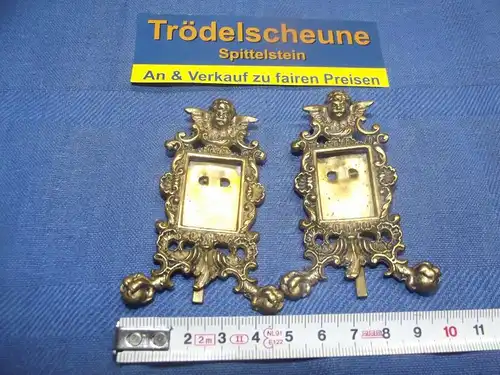 2 Antike Engel Miniatur Bilderrahmen Stand Rahmen Messing Antiquität