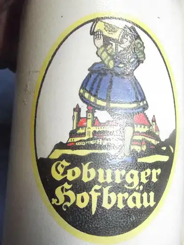 Bierkrug Coburg Coburger Hofbräu farbig Maßkrug