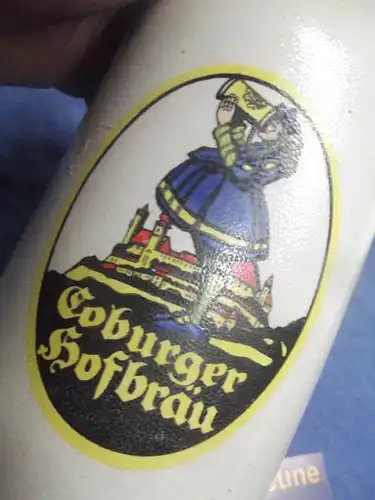 Bierkrug Coburg Coburger Hofbräu farbig Maßkrug