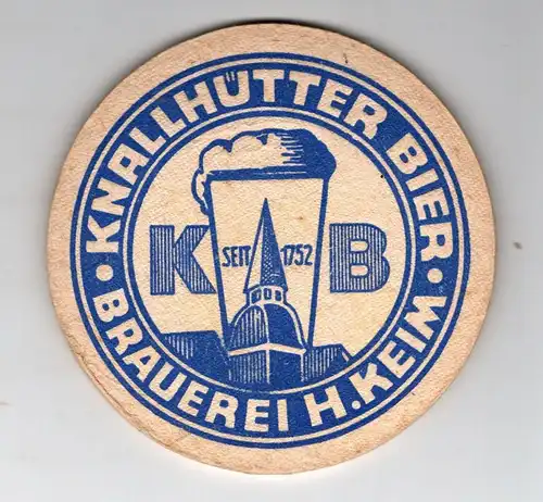 BD Brauerei Keim Knallhütte Dicker Saugdeckel Karikatur zwei Gesichter RS