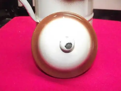 Antike Emaille Kaffeekanne Spritz Dekor Art Deco