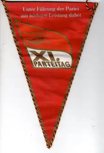 DDR Wimpel Suhl Ehrenbuch Guter Taten FDGB Freies Wort XI.Parteitag