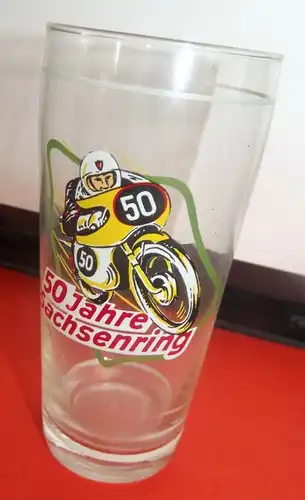 DDR Andenken Bierglas 50 Jahre Sachsenring Motorsport Motorrad Rennen