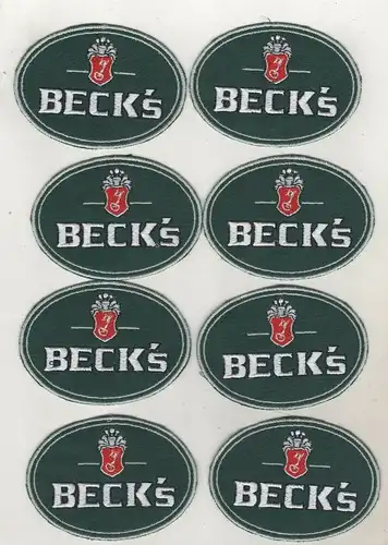 Konvolut 8 x Original Firmen Aufnäher Patch Brauerei Becks Bremen