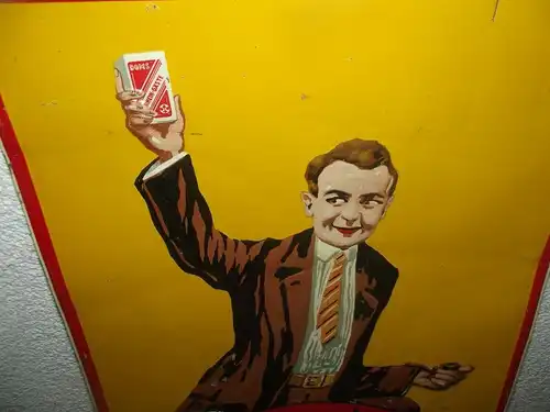 Seltenes Blechschild Joseph Doms Ratibor Schlesien Polen Racibor Kautabak