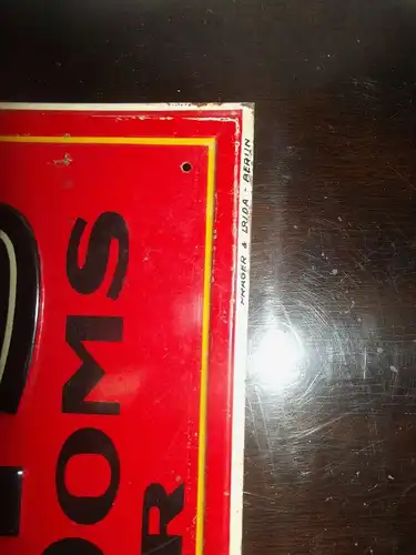 Seltenes Blechschild Joseph Doms Ratibor Schlesien Polen Racibor Kautabak