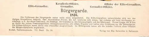 Grafik Knötel Uniformkunde Kirchenstaat ( Vatikan ) Bürgergarde 1816