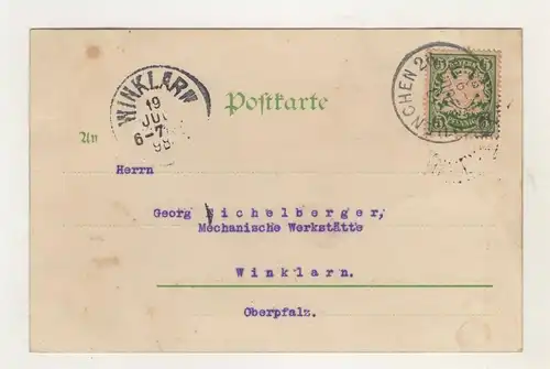 AK München Kraft- und Arbeitsmaschinen-Ausstellung 1889
