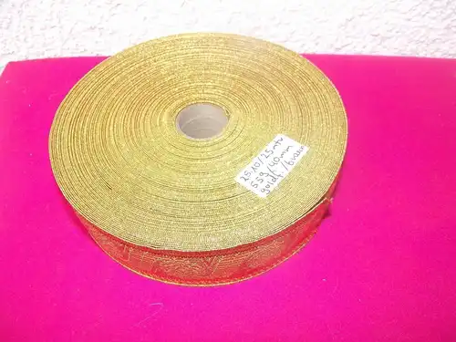 Gold Bordüre 25 Meter x 40 mm goldfarben / braun für Trachten