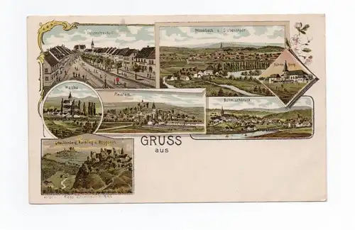 AK Oberpfalz Litho Moosbach - Böhmischbruck - Waldau - Vohenstrauss - Pleistein