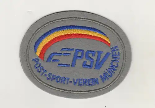 Stoff Aufnäher Patches PSV Post Sportverein München Fussball Verein / Grau