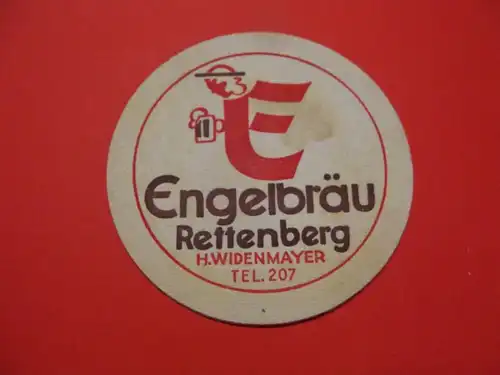 BD Alter Bierdeckel Brauerei Engel Bräu Rettenberg Widenmayer