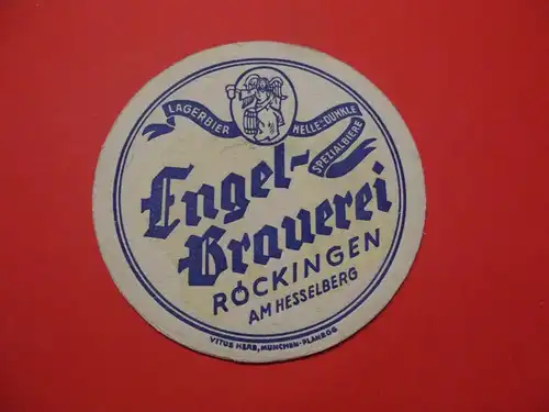 BD Alter Bierdeckel Brauerei Engel Röckingen am Hesselberg Mittelfranken