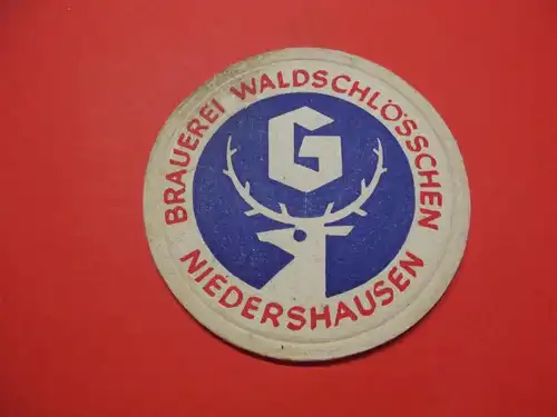 BD Alter Bierdeckel Brauerei Waldschlösschen Niedershausen Löhnberg Hessen Dick