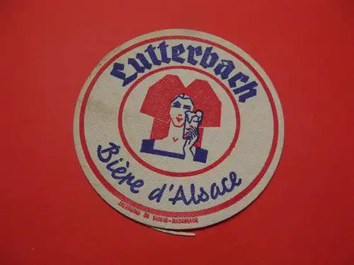 BD Alter Bierdeckel Frankreich Brauerei Lutterbach Biere d´Alsace