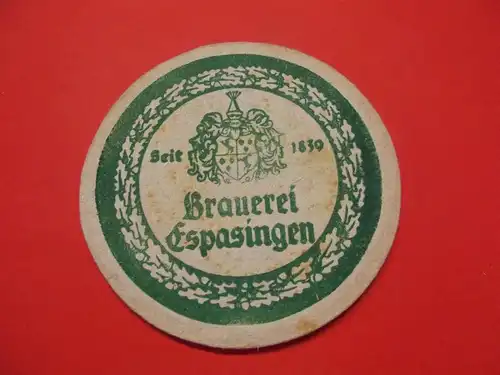 BD Alter Bierdeckel Brauerei Gräflich Bodmansche Brauerei Espasingen ( Dick )