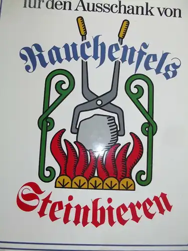 Emaille Email Schild Brauerei Rauchenfels Steinbiere