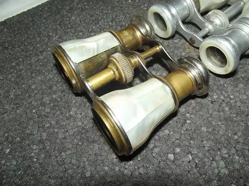 Opernglas - Fernglas Perlmutt Auflage Messing