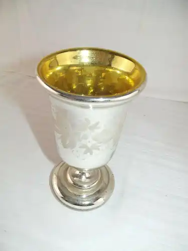 Bauernsilber Pokal Kelch Silber Glas