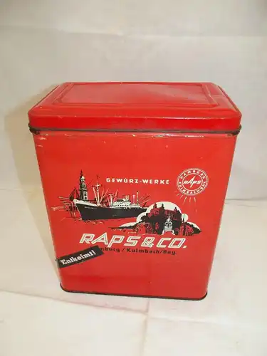 VINTAGE 50er Jahre Dose Raps & Co Gewürze Kulmbach Bayern Tante Emma Laden