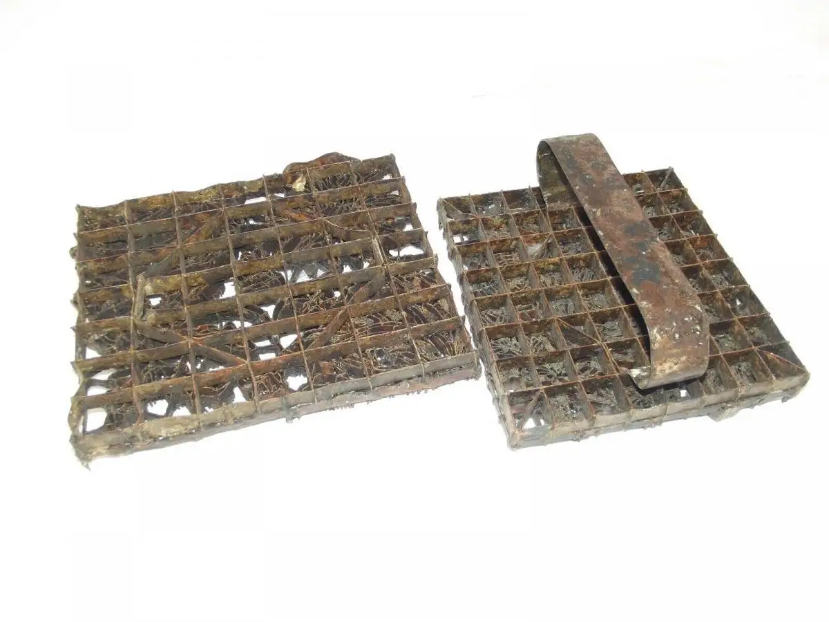 2 x Antike Stoffdruck Model-Stoffstempel-Druckmodel-Druckstock-Metall/Kupfer 6