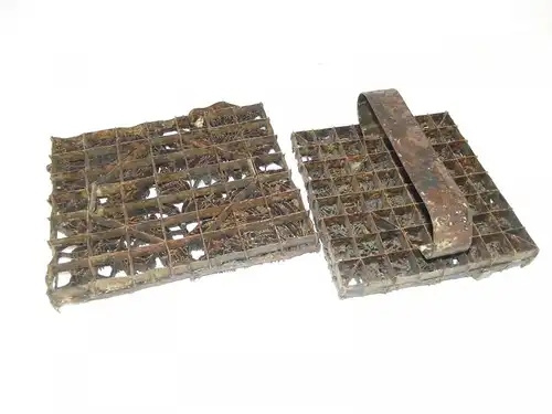2 x Antike Stoffdruck Model-Stoffstempel-Druckmodel-Druckstock-Metall/Kupfer