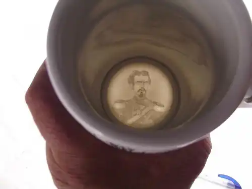 Bierkrug Zunftkrug Metzger mit Lithophanie König Ludwig