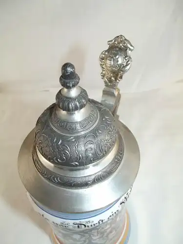 Bierkrug Zunftkrug Metzger mit Lithophanie König Ludwig