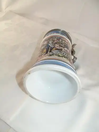 Bierkrug Zunftkrug Metzger mit Lithophanie König Ludwig