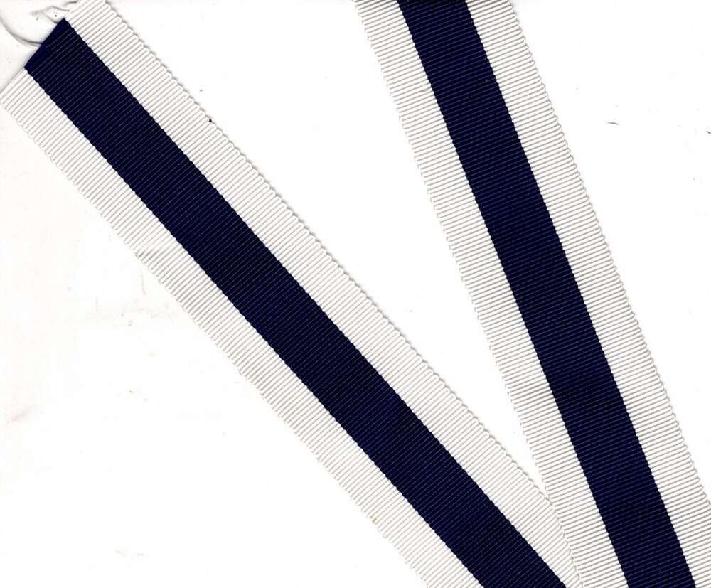 3 * Ordensband Braun Blau  25 mm x 50 cm Orden Ehrenzeichen Weiss 