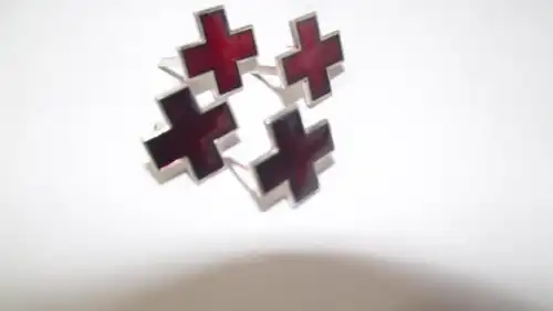 Original Uniform Kragenspiegel Abzeichen Metall Auflagen Rotes Kreuz 4 Stück