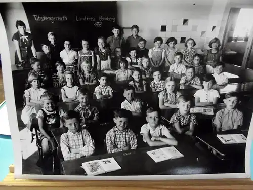 Original Foto Klassenfoto in der Schule Tütschengereuth - Bischberg Bamberg 1959