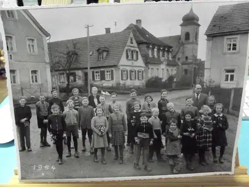 Original Foto Klassenfoto Schule Sassendorf  bei Zapfendorf Kreis Bamberg 1954