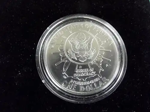 USA One Dollar 1991 Mount Rushmore 900er Silber