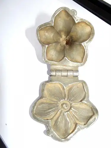 Alte Zinn Form Blüte Blume Marzipan Schokoladen Zucker Guss Model Konditor