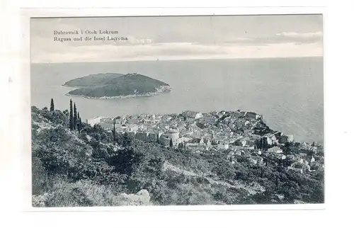 AK Kroatien Dubrovnik Ragusa und die Insel Lacroma Dubrovačka