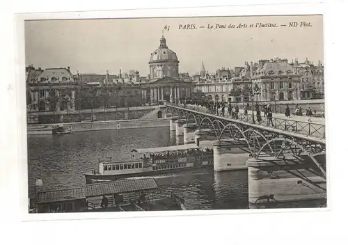 AK Frankreich ; Paris, Pont des Arts ( Brücke der Künste ) Boot Byrrh
