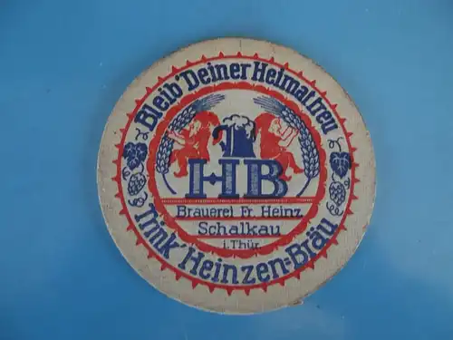 Bierdeckel Brauerei Heinz Schalkau Kreis Sonneberg Thüringen