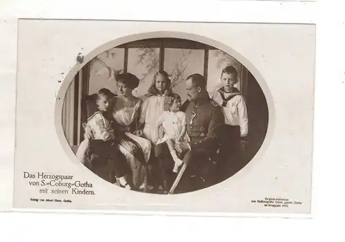 AK Bayern ; Adel Das Herzogpaar von Sachsen - Coburg - Gotha mit seinen Kindern