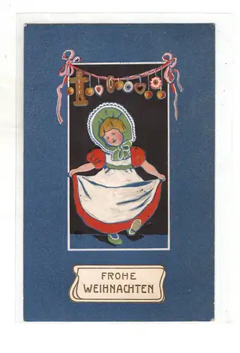 AK Weihnachten ; Frohe Weihnachten Mädchen Tanz in Tracht 1905