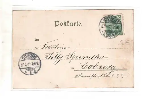 AK Mühlhausen Elsass-Lothringen Frankreich gelaufen nach Coburg 1901