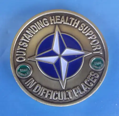 Afghanistan Coin ISAF Nato MEDAD HQ Health Support Sanitäter