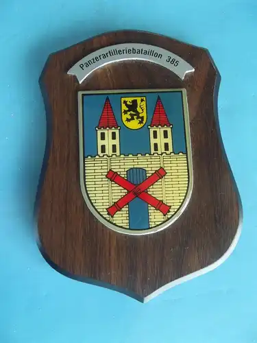 Bundeswehr Wappenschild Holz Panzerartilleriebataillon 385