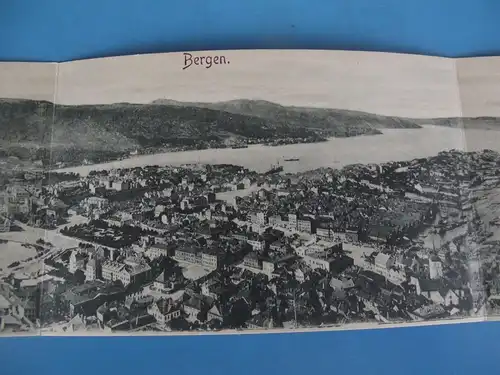 AK Norwegen, Bergen Panorama Karte Klappkarte
