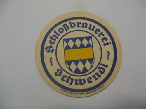 Bierdeckel Brauerei Schlossbrauerei Schwendi
