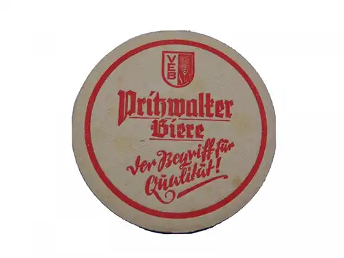 Bierdeckel Brauerei Pritzwalk VEB